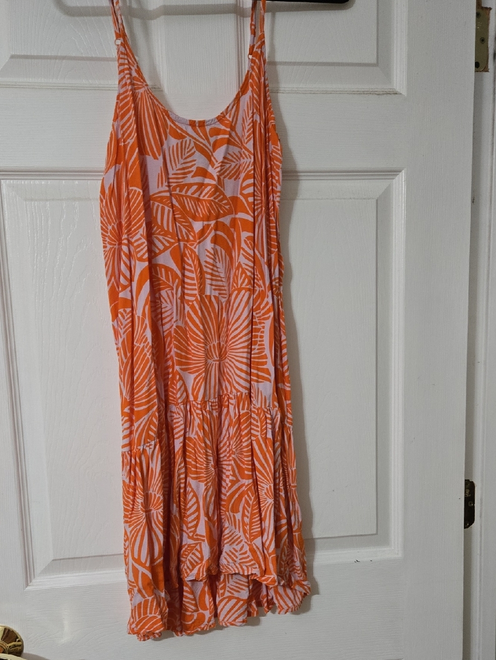 Echo Orange Leaf-Print Dress on White